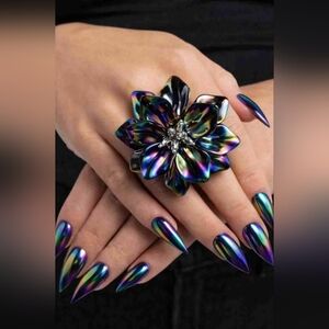 Iridescent Flower Statement Ring